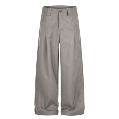 Quiet Luxury Pleated Straight-Leg Trousers