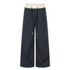 Vintage Plaid Panel Wide-Leg Trousers
