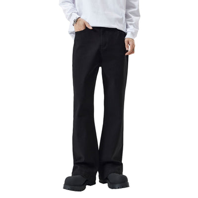Black Stretch Bootcut Jeans-INNBLAC