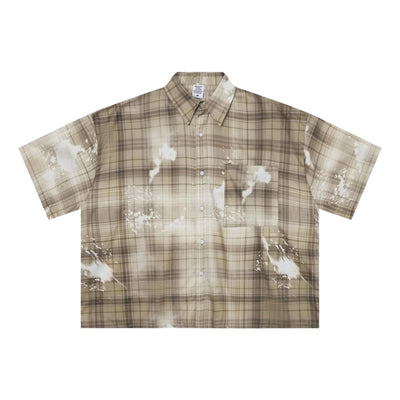Heavyweight Distressed Plaid Box Polo Shirt 7.0oz