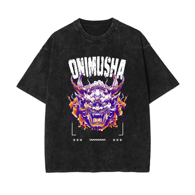 Onimusha Japanese Stone Wash Graphic Tee-INNBLAC