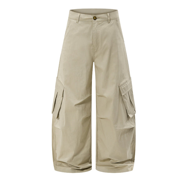 Loose Fit Curved Parachute Pants