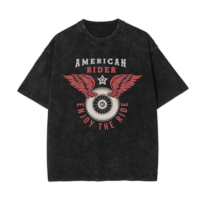 American Rider Stone Wash Graphic Tee-INNBLAC