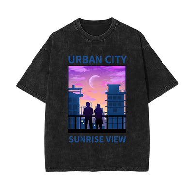 Urban City Sunrise View Graphic Tee-INNBLAC