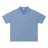 Retro Distressed Waffle Vintage Wash Polo T-Shirt