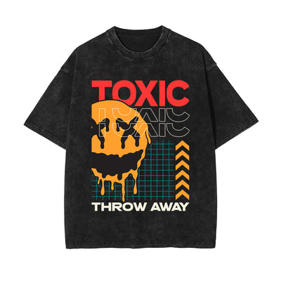 Toxic Graphic Stone Wash Tee-INNBLAC