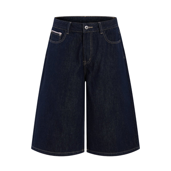Vintage Loose Straight-Leg Denim Bermuda Shorts