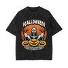 Pumpkin & Ghost Graphic Washed Tee-INNBLAC