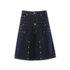 Double Waistband Wide Leg Denim Shorts
