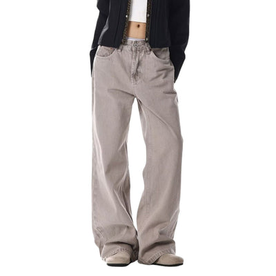 Minimalist Washed Straight Leg Denim Jeans