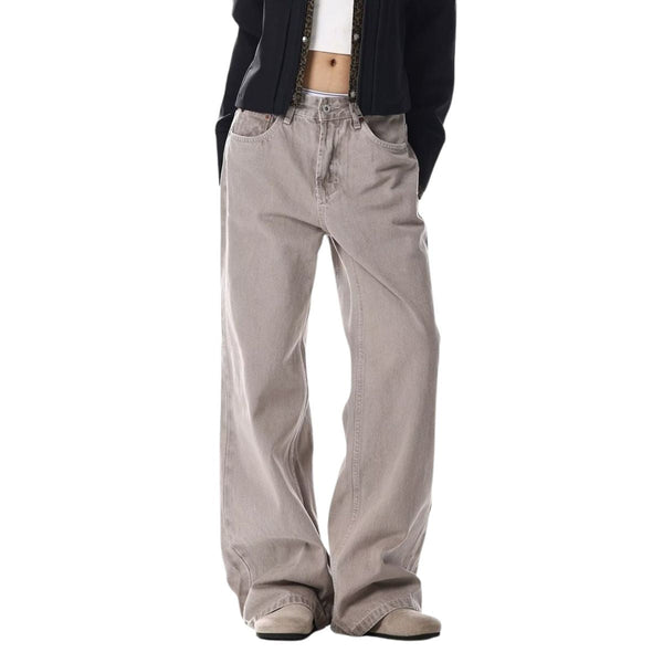 Minimalist Washed Straight Leg Denim Jeans