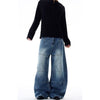 Panel Stitch Barrel Leg Denim Jeans