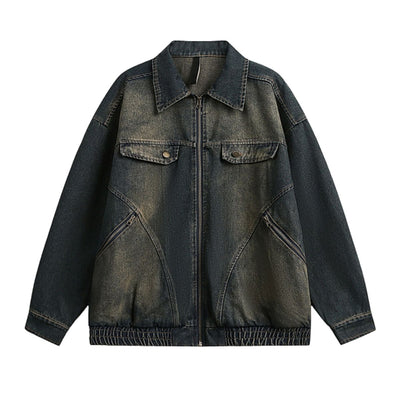 Unisex Retro Washed Vintage Denim Jacket