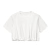 Double-Layer Bubble-Hem Cropped Streetwear Tee