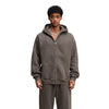 Double Slider Fleece Kangaroo Pocket Hoodie