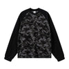 Raglan-Sleeve Camo Waffle Knit Long-Sleeve T-Shirt