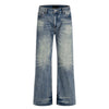 Men's Washed Vintage Loose Straight-Leg Denim Jeans with Distressed Details