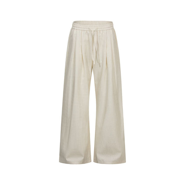 Relaxed Drawstring Wide Leg Casual Trousers