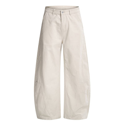 Vintage Washed High-Waist Relaxed Wide-Leg Trousers