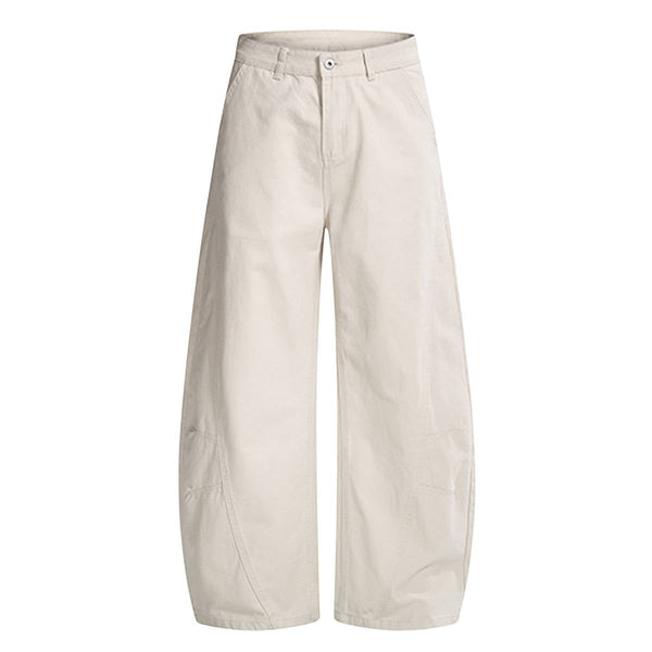 Vintage Washed High-Waist Relaxed Wide-Leg Trousers