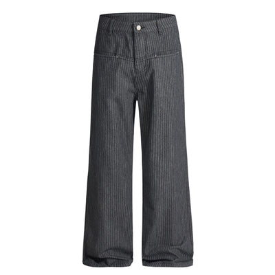 Tailored High Waist Wide Leg Striped Pants