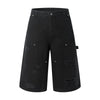 Vintage Washed Distressed Utility Bermuda Shorts