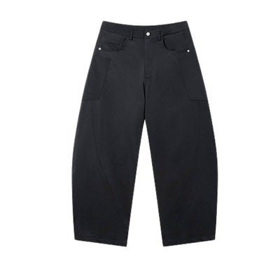 Solid Multi-Pocket Relaxed Workwear Cargo Pants