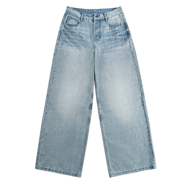 Light Wash Ghost Claw Baggy Wide Leg Denim Jeans