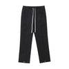 Solid Button Cuff Relaxed Straight Leg Track Pants