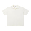 Retro Boxy Wool Blend Seagull Collar Polo Shirt