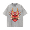 Oni Mask Mecha Washed Graphic Tee-INNBLAC