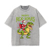 Merry Rex-Xmas Dinosaur & Santa Graphic Tee-INNBLAC