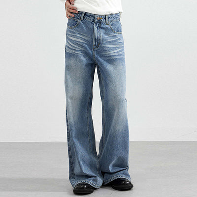 Comfort Fit Light Blue Wide Leg Everyday Jeans