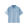 Vintage Snow Washed Waffle Knit V-Neck Polo Tee