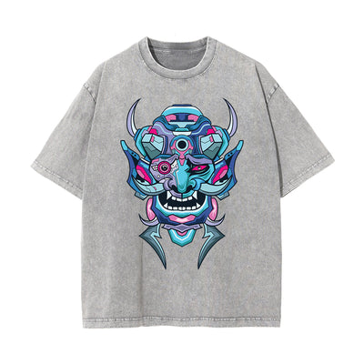 Oni Mask Mecha Graphic Tee-INNBLAC