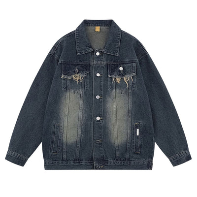 Retro Hip-hop Street Washed Denim Jacket