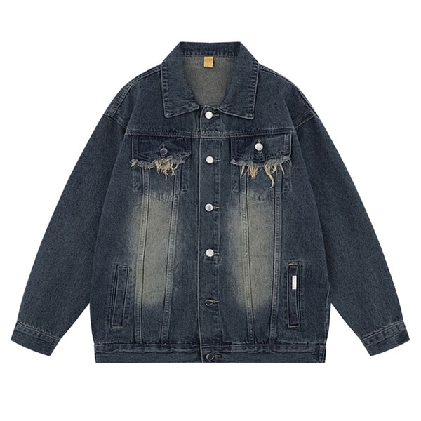 Retro Hip-hop Street Washed Denim Jacket