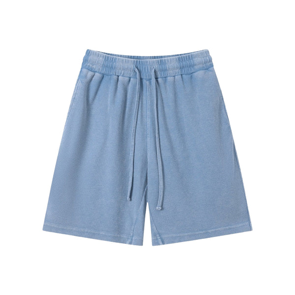 Men’s Vintage Wash Loose Fit Snowflake Waffle Shorts
