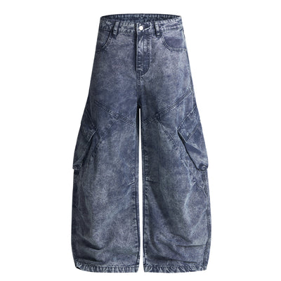 Distressed Wide Leg Cargo Pants