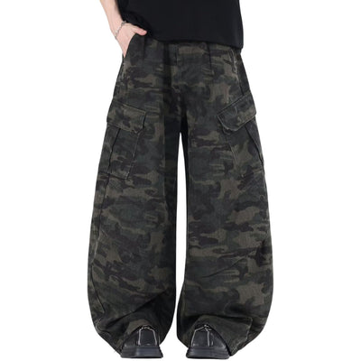Baggy Camouflage Cargo Denim Pants