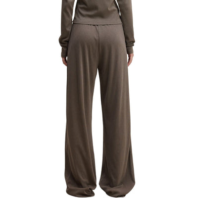 Women's Relaxed Straight Leg Ribbed Trousers