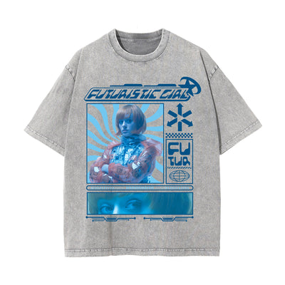 Futuristic Gir Y2k Streetwear Graphic Tee-INNBLAC