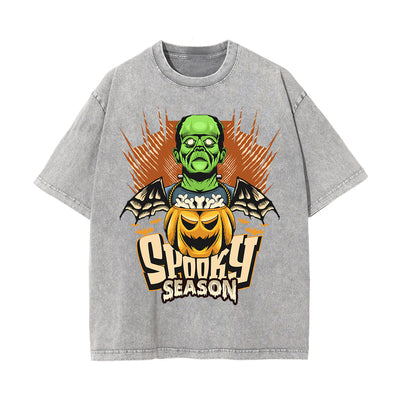 Spooky Season Graphic Washed Tee-INNBLAC