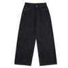 Embroidered Black Washed Baggy Jeans