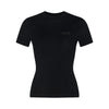 Women's Black Slim-Fit Stretch Crew Neck Short  Sleeve Tee