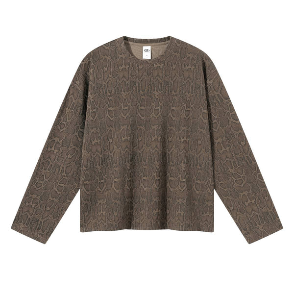 Vintage Snake Texture Waffle Long-Sleeve T-Shirt