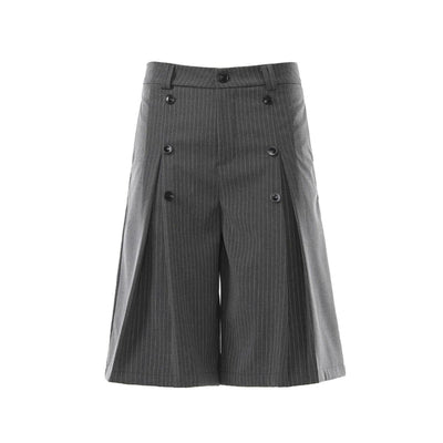 Vintage Pinstripe Wide Leg Cropped Trousers