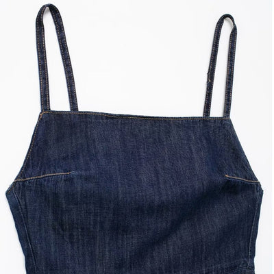 Indigo Spaghetti Straps Denim Maxi Dress