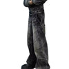 Smoke Rise Raw Hem Wide-Leg Distressed Jeans
