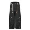 Vintage Patchwork Paint Splatter Wide Leg Jeans
